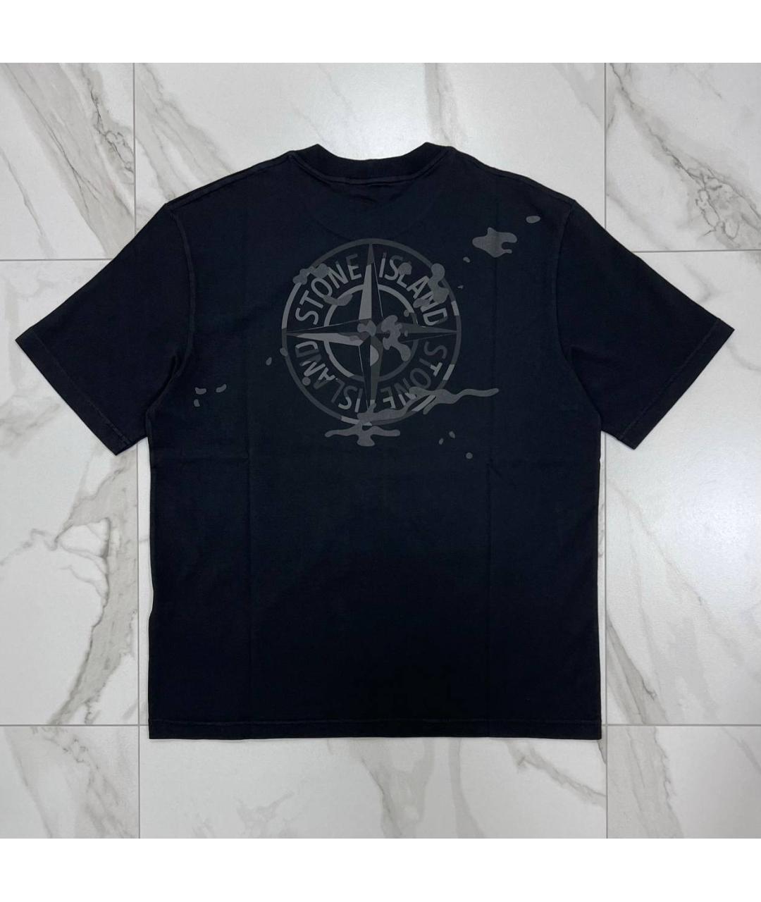 STONE ISLAND Черная футболка, фото 3