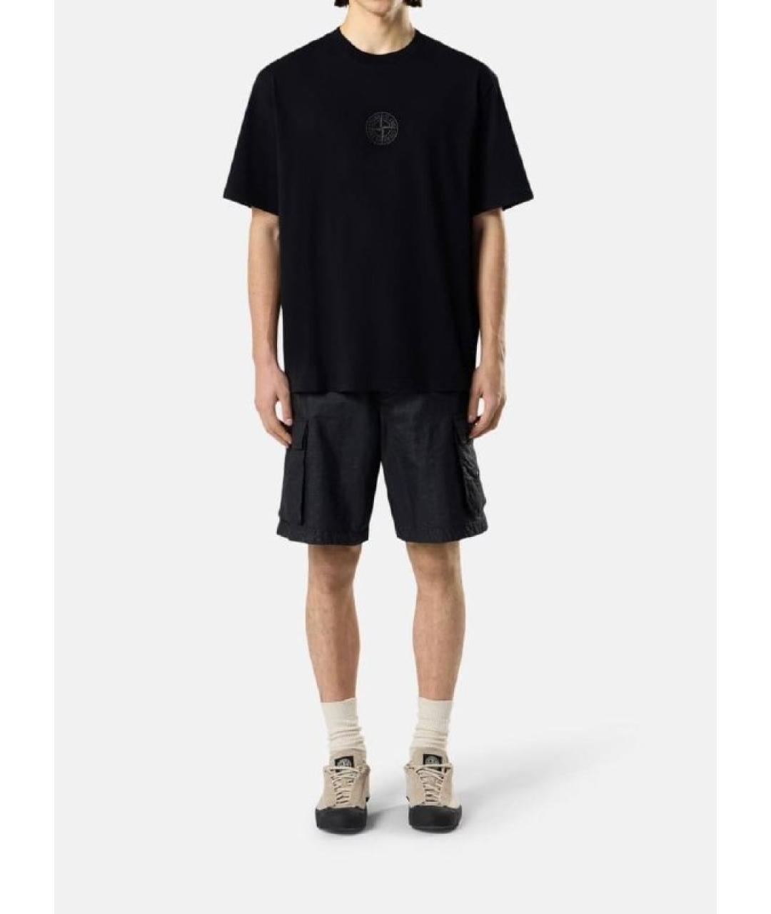 STONE ISLAND Черная футболка, фото 5