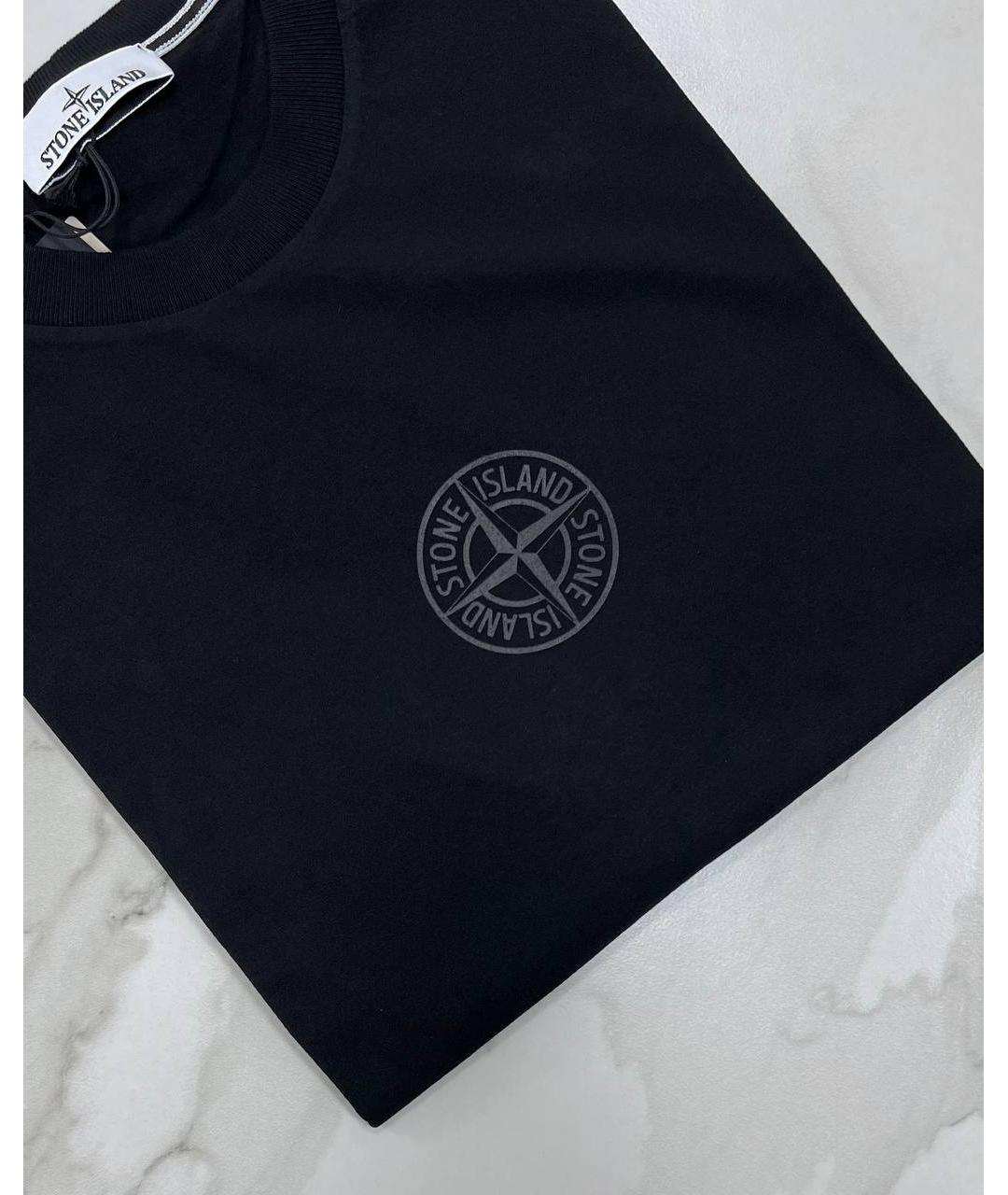 STONE ISLAND Черная футболка, фото 2