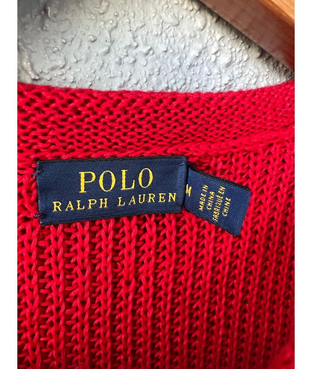 RALPH LAUREN Красная льняная майка, фото 2