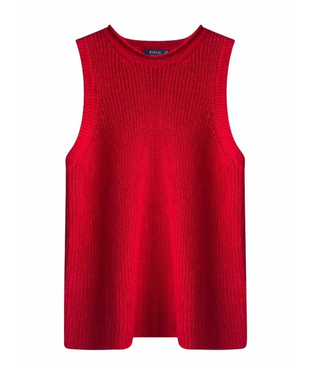 RALPH LAUREN Красная льняная майка, фото 1