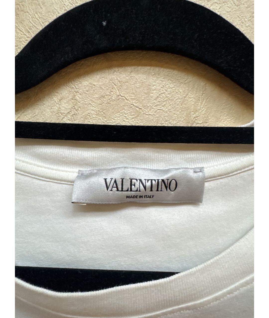 VALENTINO Белая хлопковая футболка, фото 3