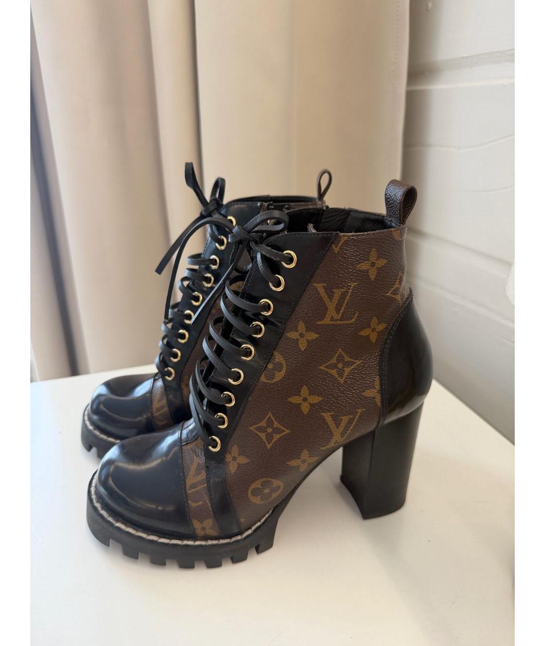 LOUIS VUITTON Коричневые кожаные ботильоны, фото 4