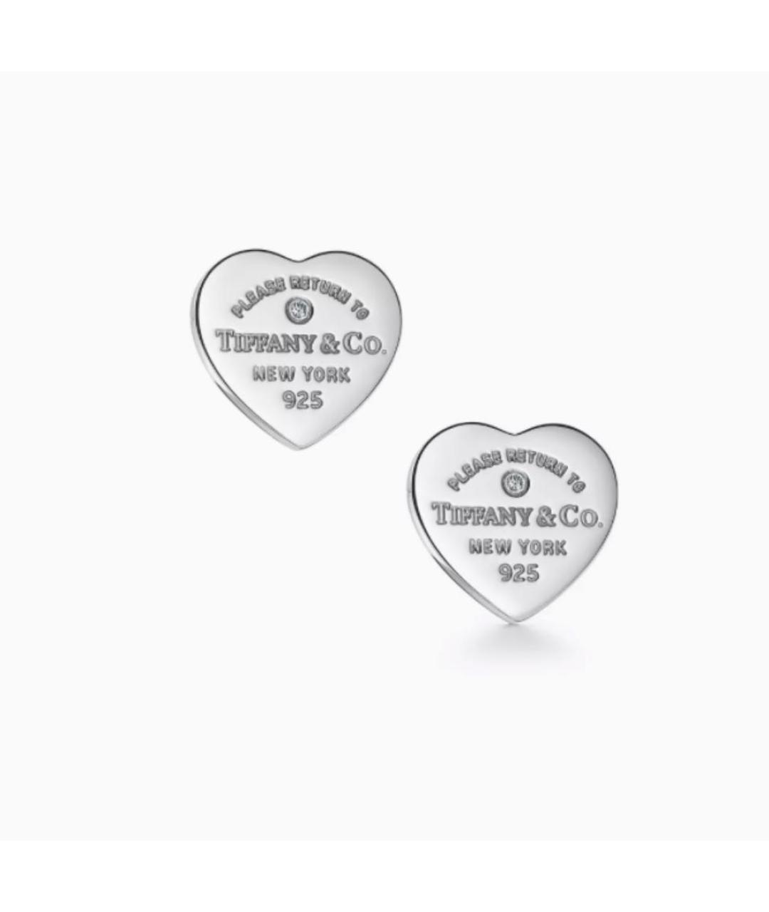 TIFFANY&CO Серебряные серьги из белого золота, фото 3