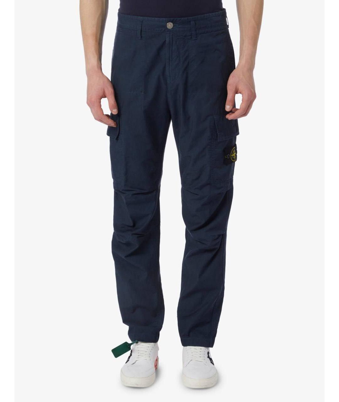 STONE ISLAND Синие повседневные брюки, фото 6