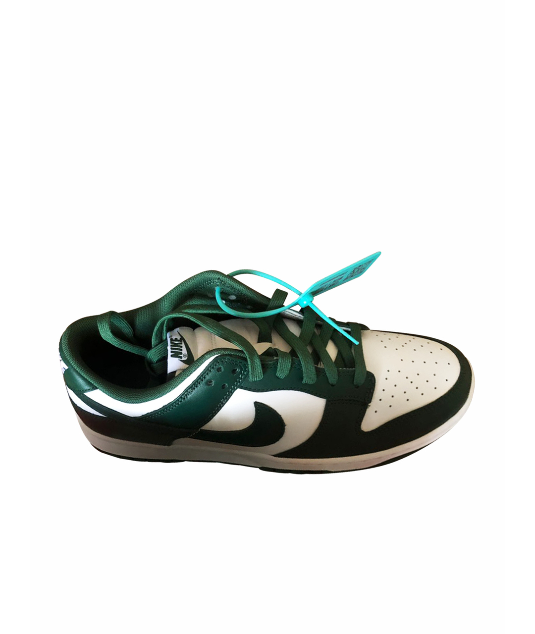 NIKE Зеленые кожаные низкие кроссовки / кеды, фото 1