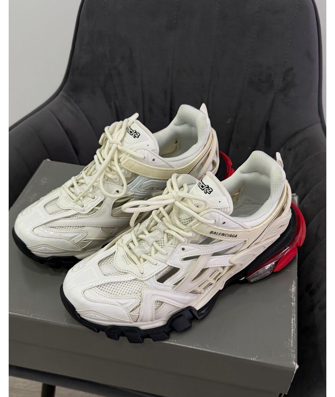 BALENCIAGA Белые синтетические низкие кроссовки / кеды, фото 2