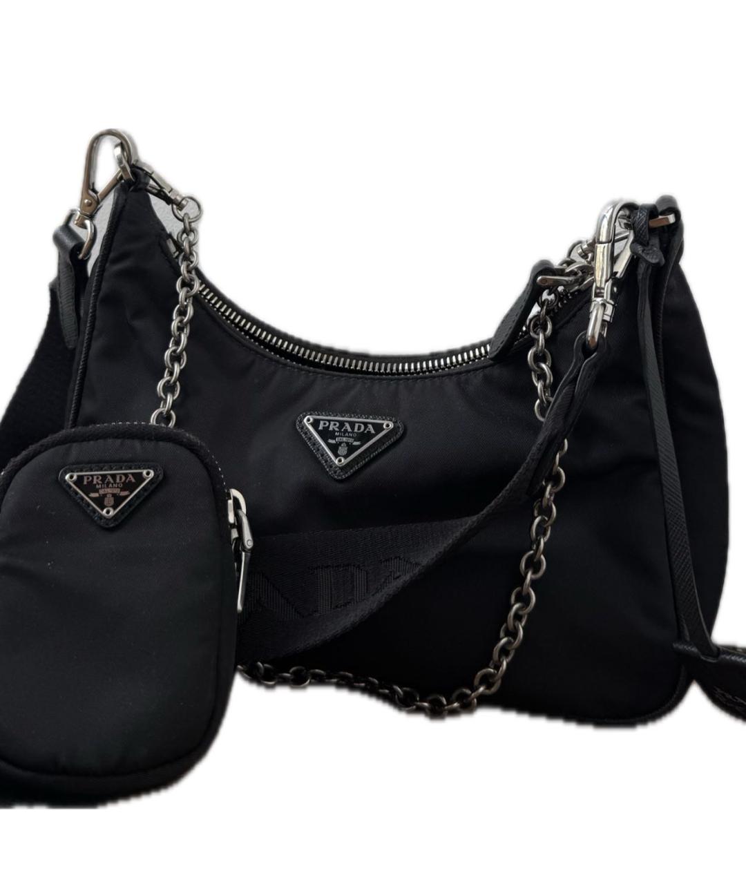 PRADA Черная синтетическая сумка с короткими ручками, фото 1