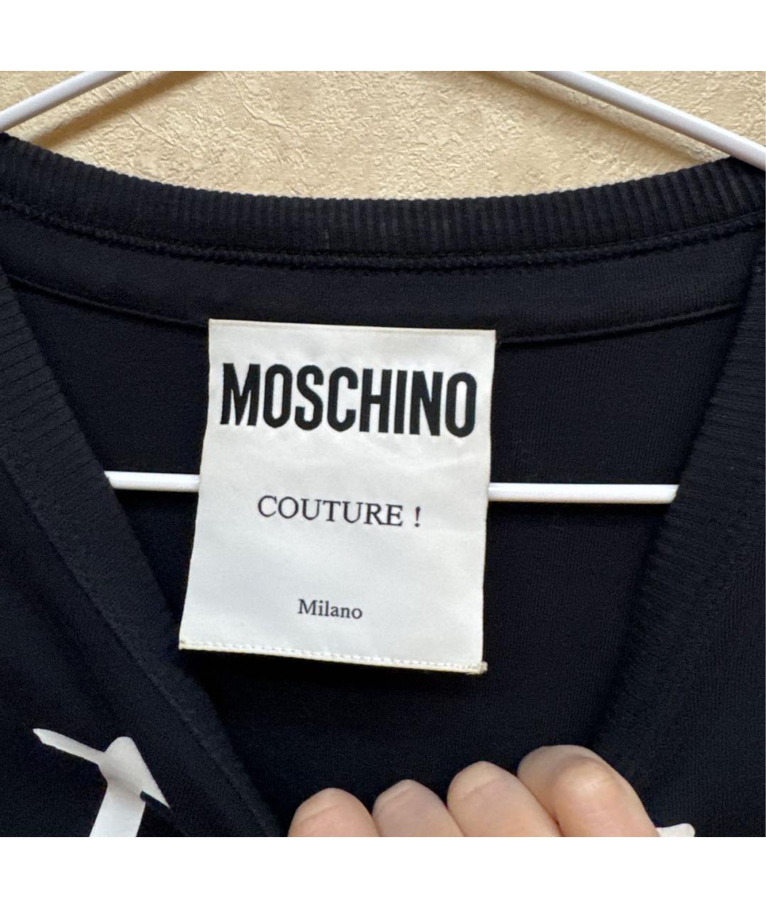 MOSCHINO Черное хлопковое повседневное платье, фото 4
