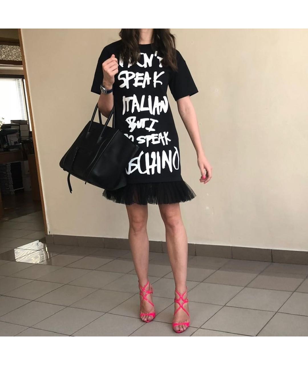 MOSCHINO Черное хлопковое повседневное платье, фото 2