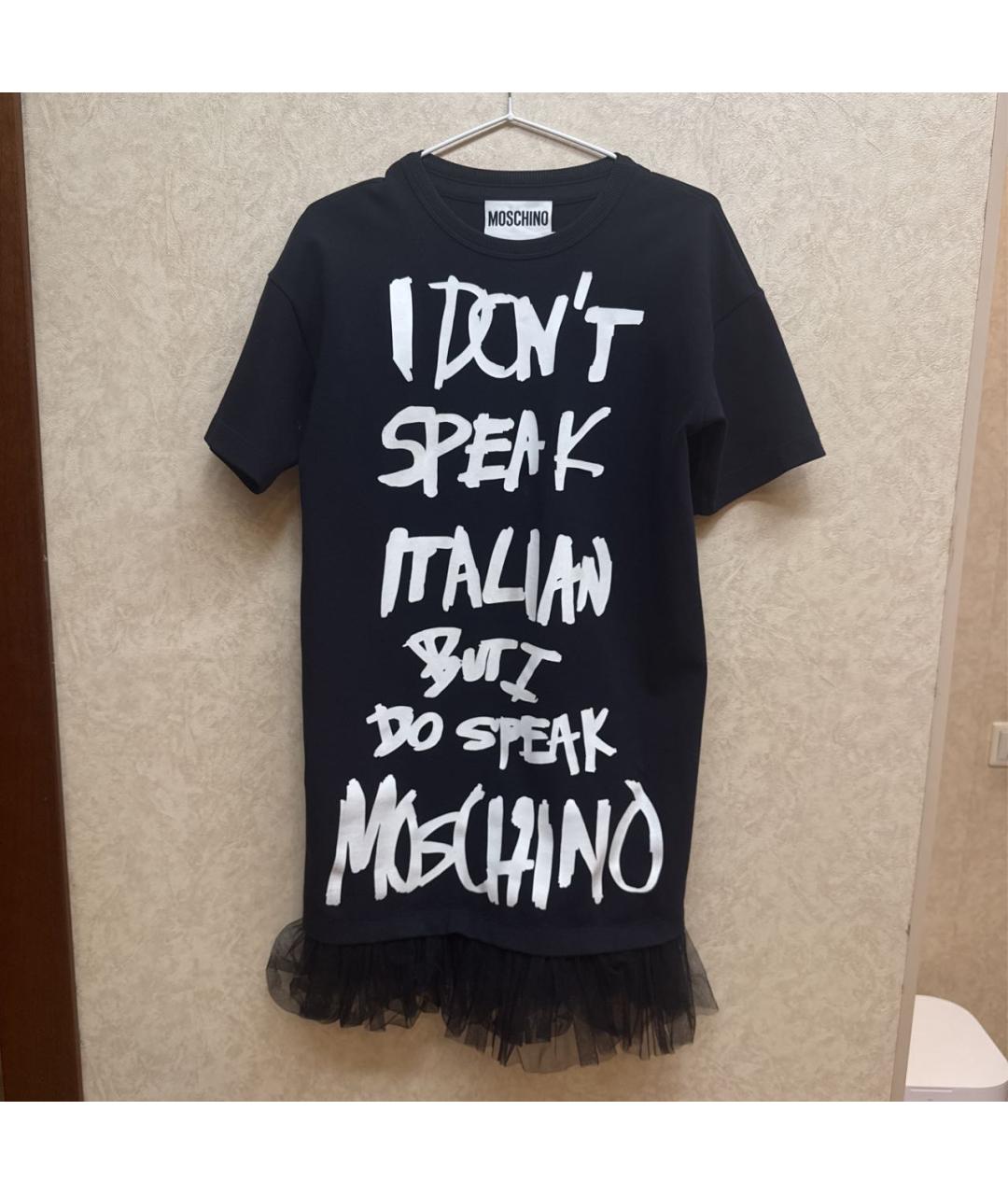 MOSCHINO Черное хлопковое повседневное платье, фото 6