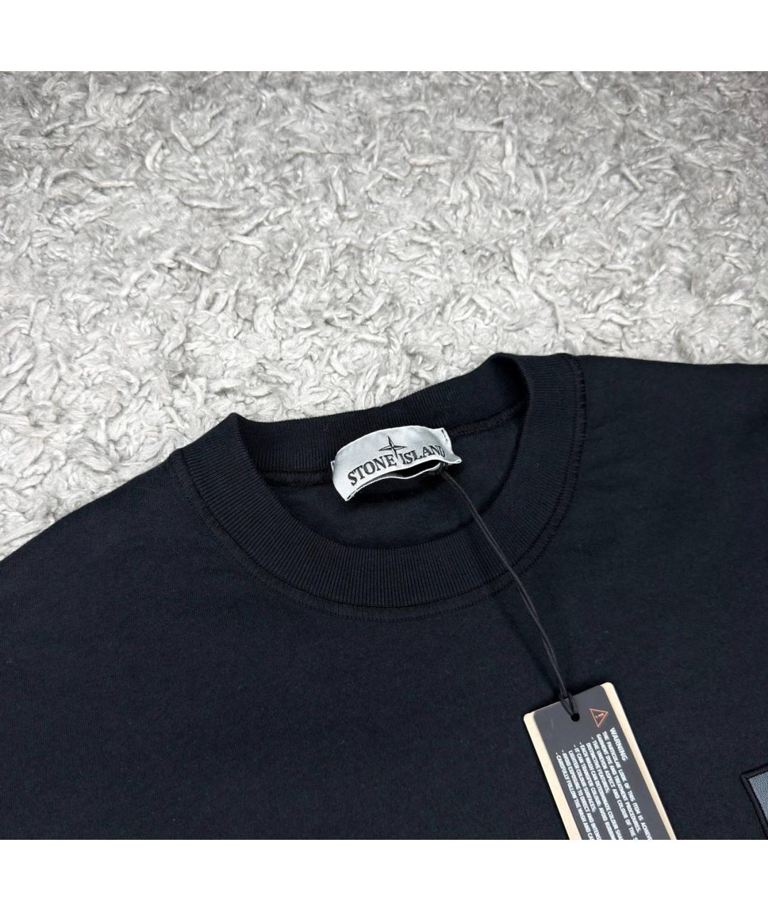 STONE ISLAND Черная футболка, фото 3