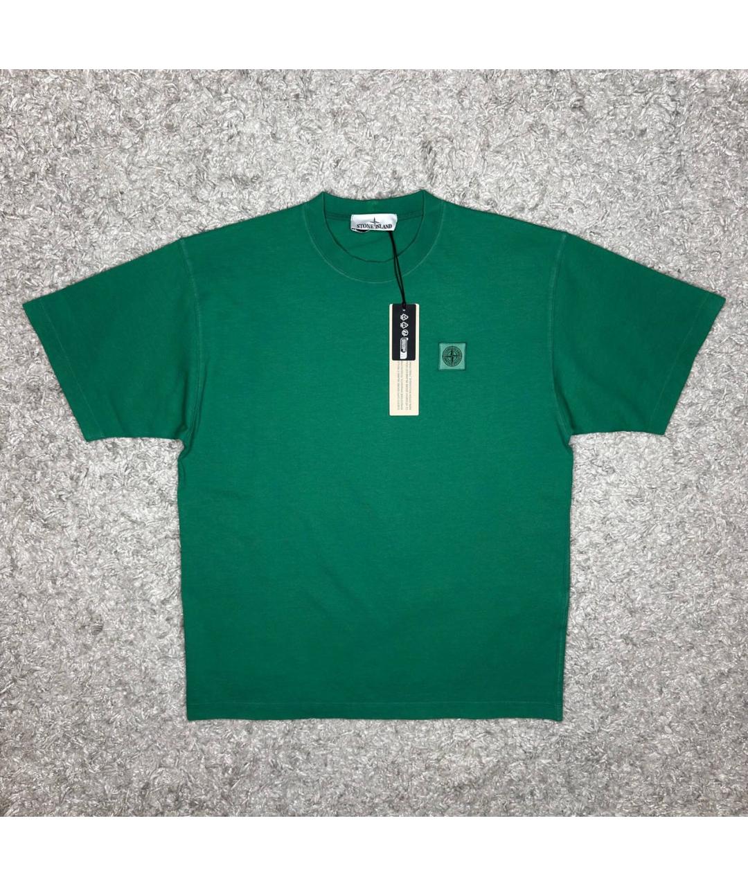 STONE ISLAND Зеленая хлопковая футболка, фото 6