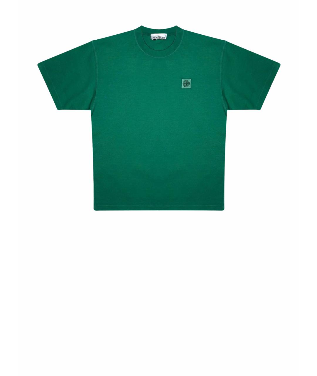 STONE ISLAND Зеленая хлопковая футболка, фото 1