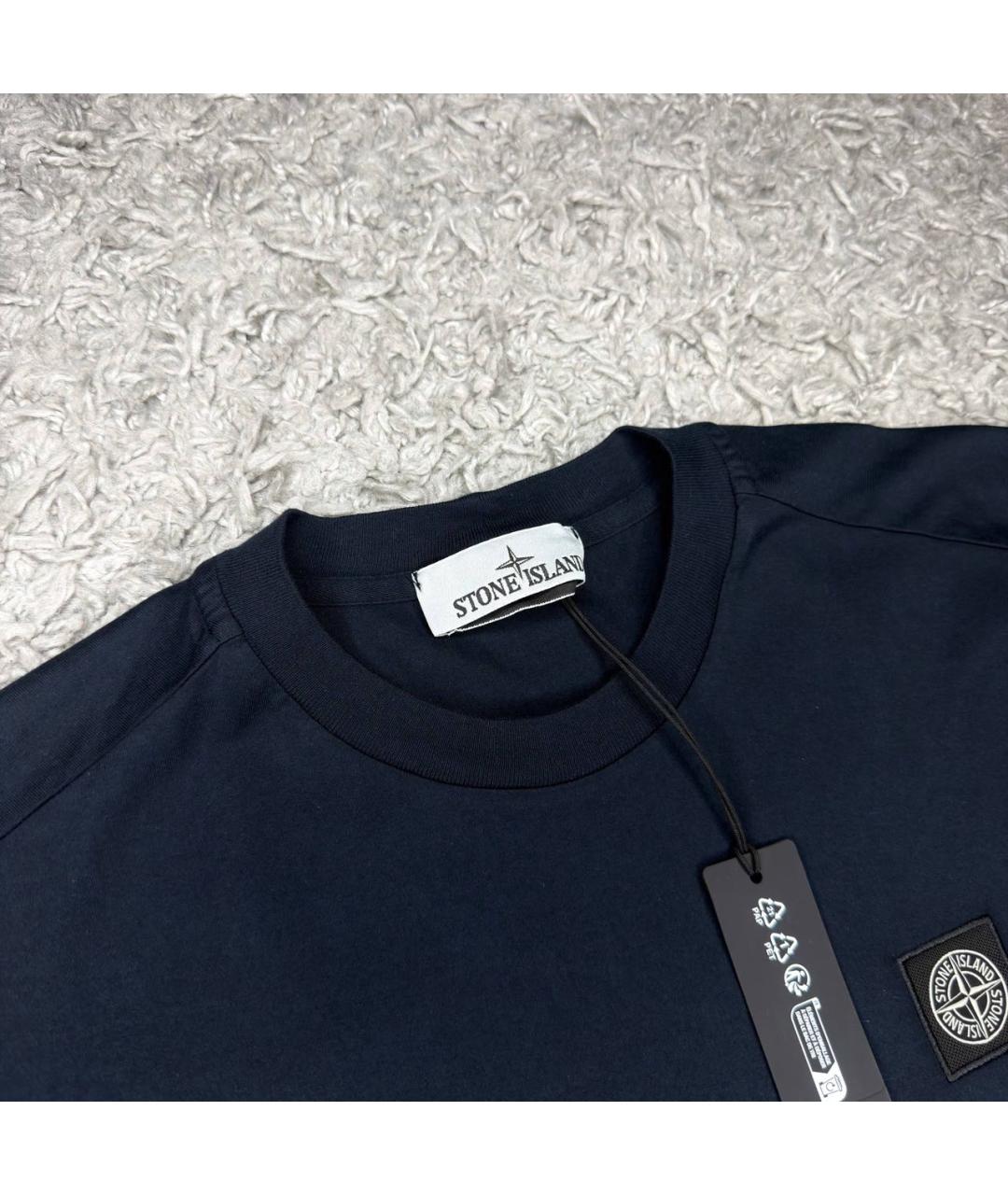 STONE ISLAND Темно-синяя футболка, фото 3