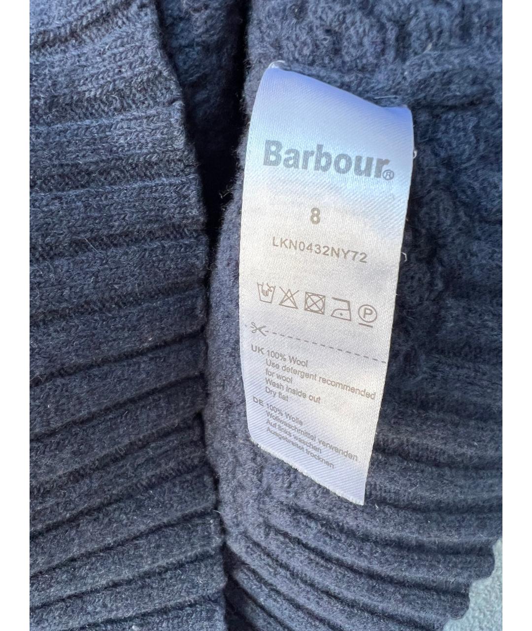 BARBOUR Темно-синий шерстяной джемпер / свитер, фото 4