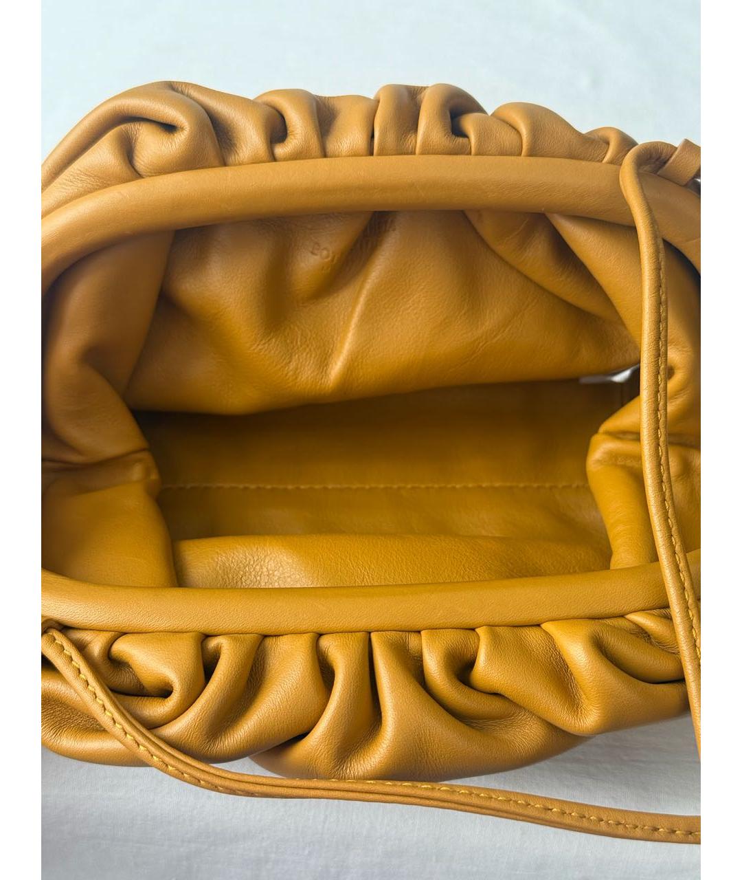 BOTTEGA VENETA Горчичная кожаная сумка через плечо, фото 4