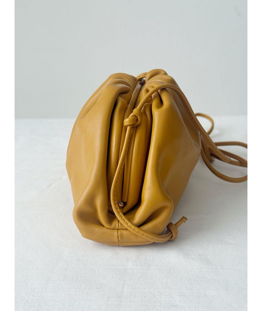 BOTTEGA VENETA Горчичная кожаная сумка через плечо, фото 2