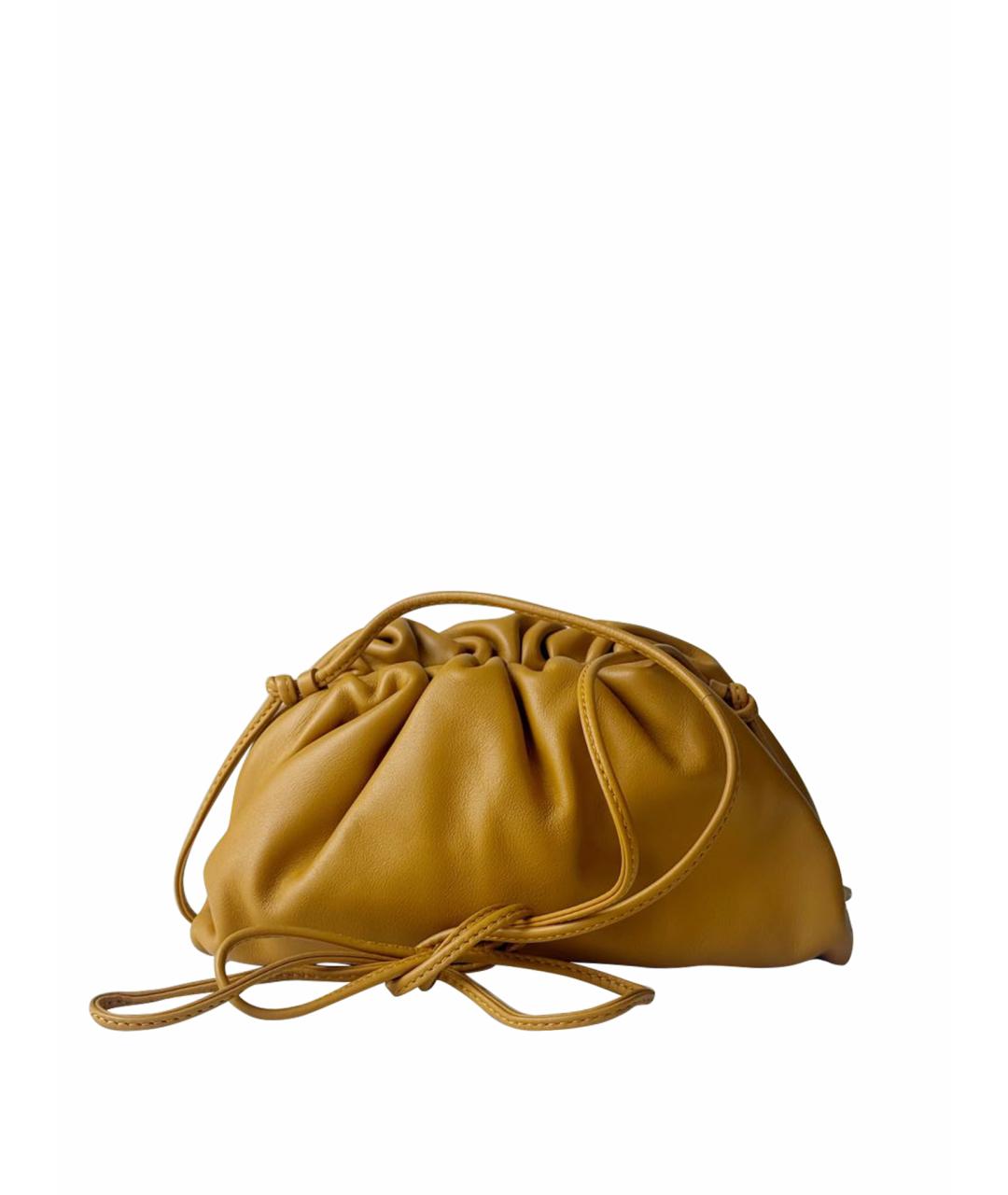 BOTTEGA VENETA Горчичная кожаная сумка через плечо, фото 1