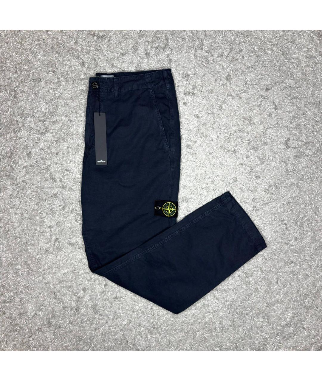 STONE ISLAND Темно-синие хлопковые брюки чинос, фото 2