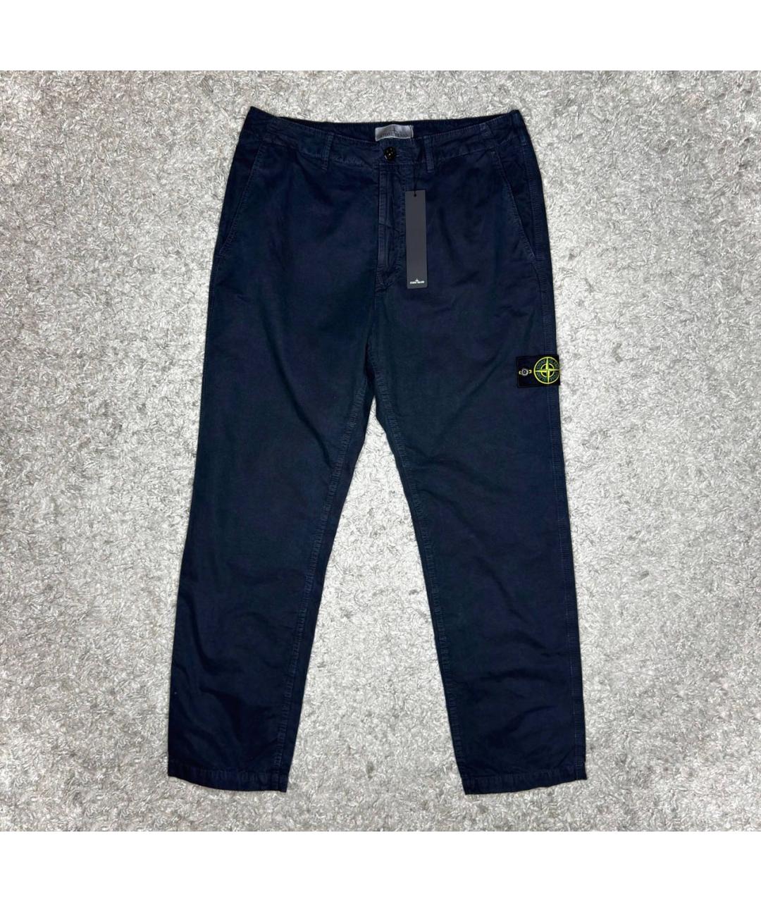 STONE ISLAND Темно-синие хлопковые брюки чинос, фото 6