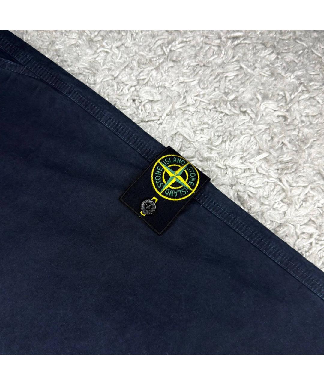 STONE ISLAND Темно-синие хлопковые брюки чинос, фото 3