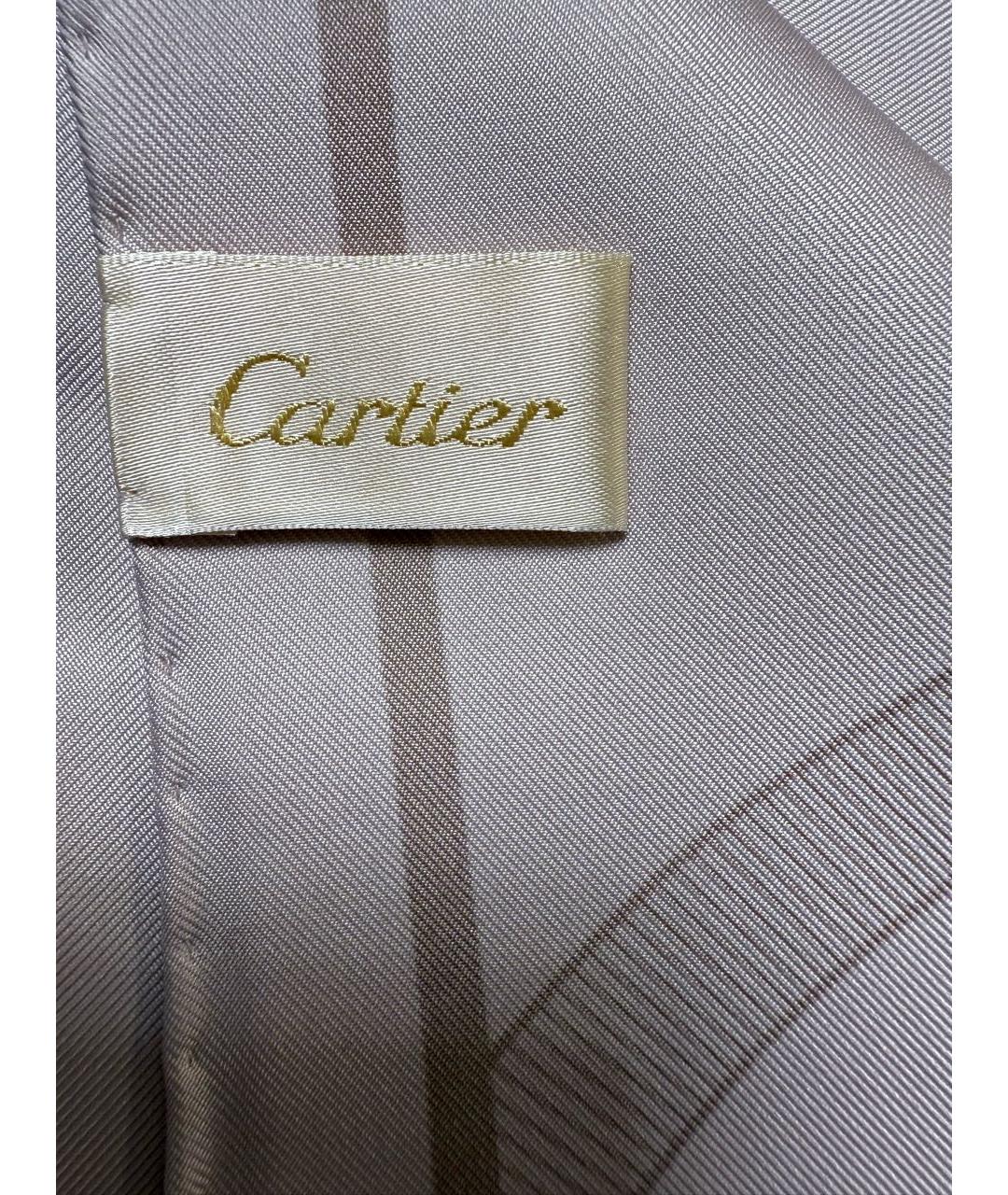 CARTIER Бежевый шелковый платок, фото 4