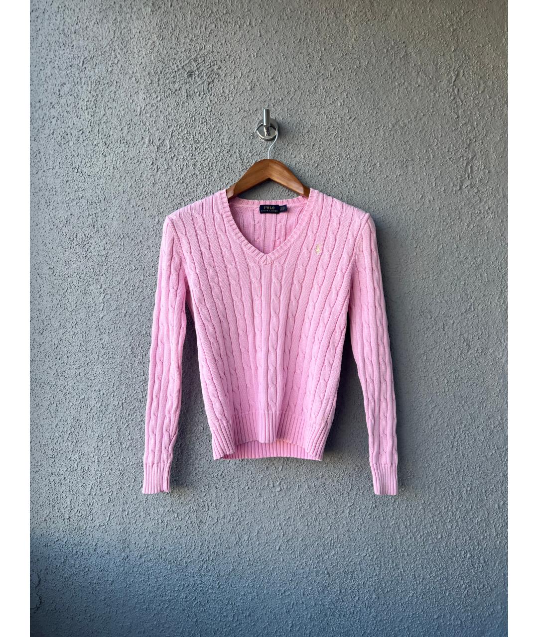 POLO RALPH LAUREN Розовый хлопковый джемпер / свитер, фото 6