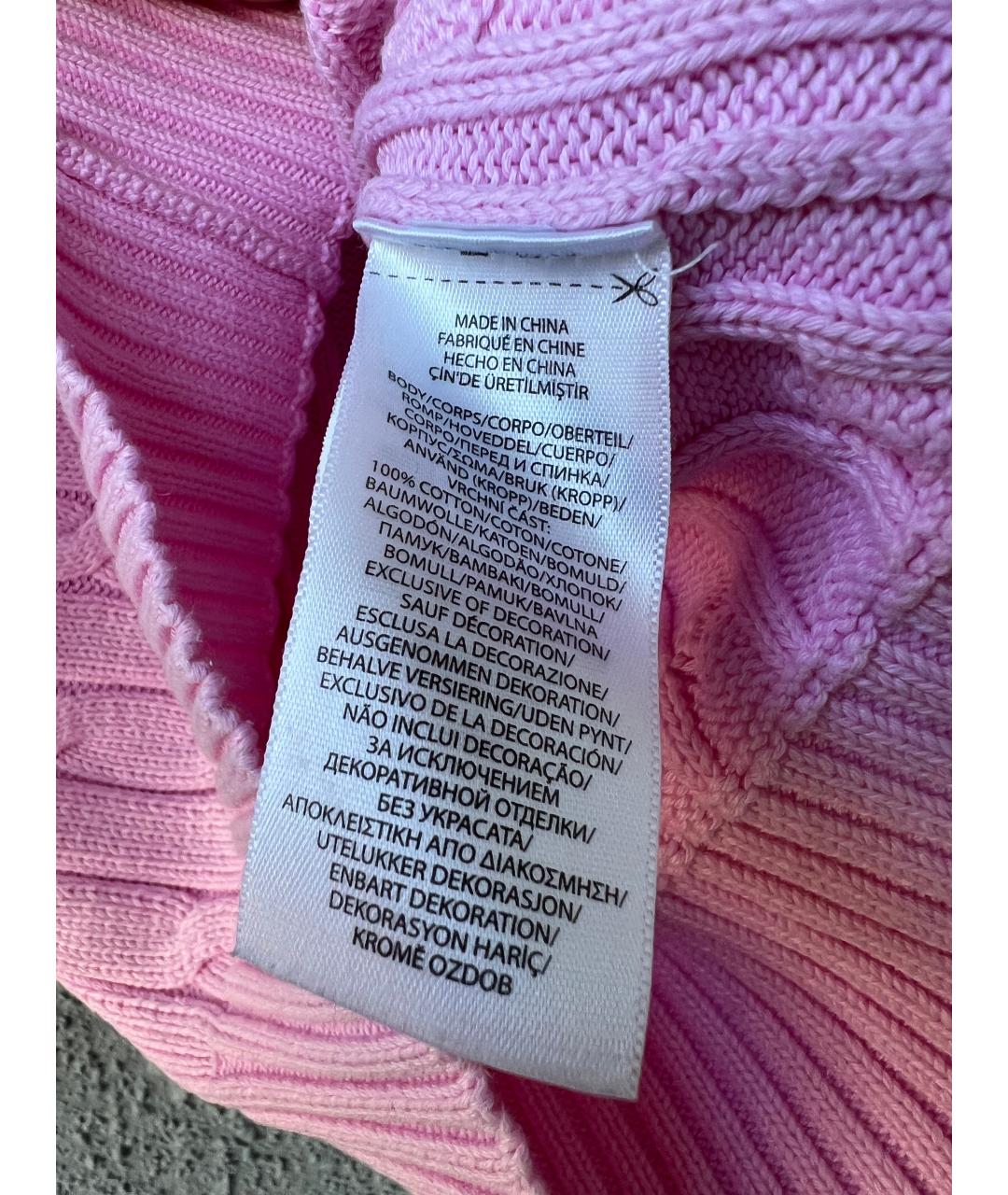 POLO RALPH LAUREN Розовый хлопковый джемпер / свитер, фото 4