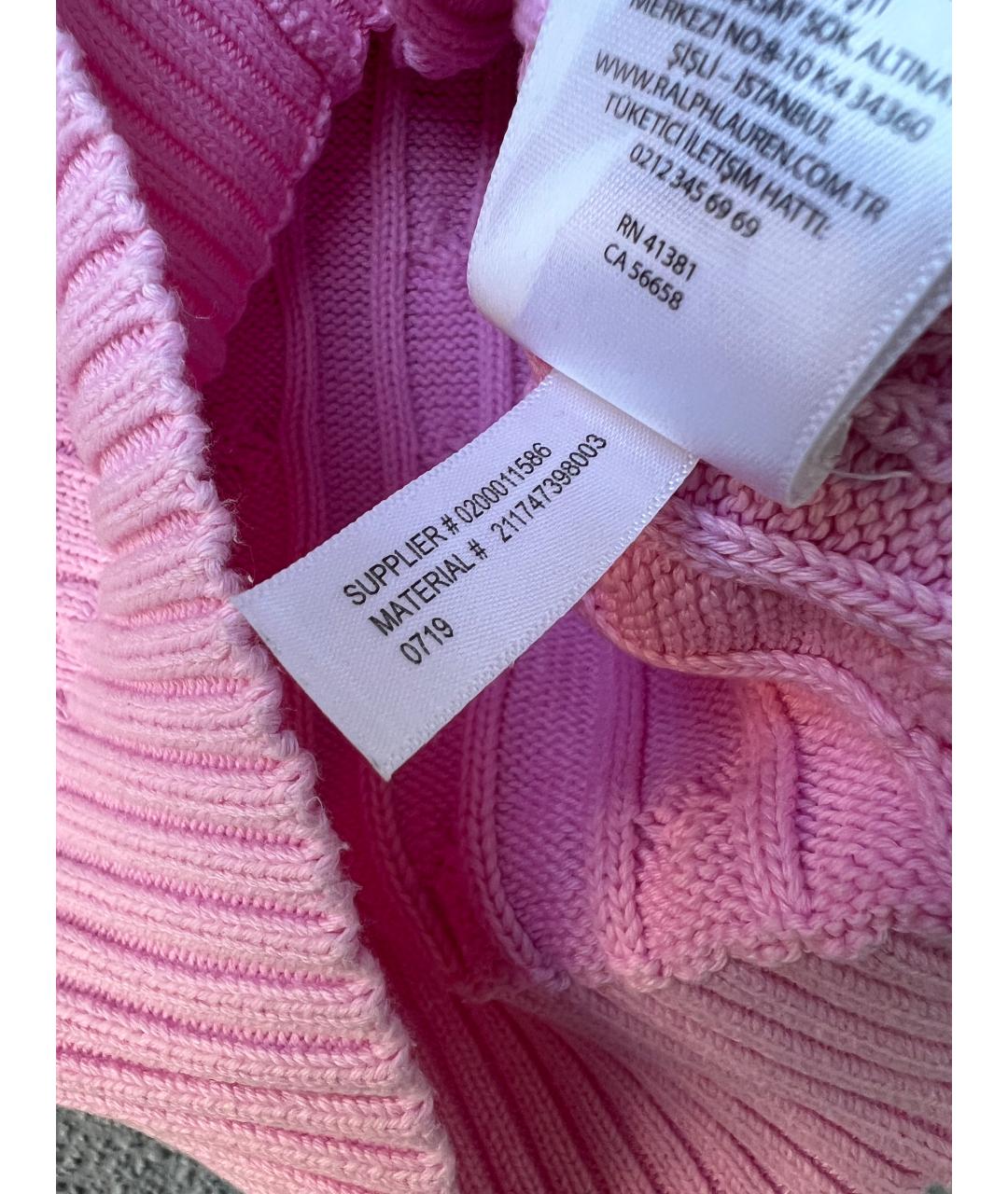 POLO RALPH LAUREN Розовый хлопковый джемпер / свитер, фото 5