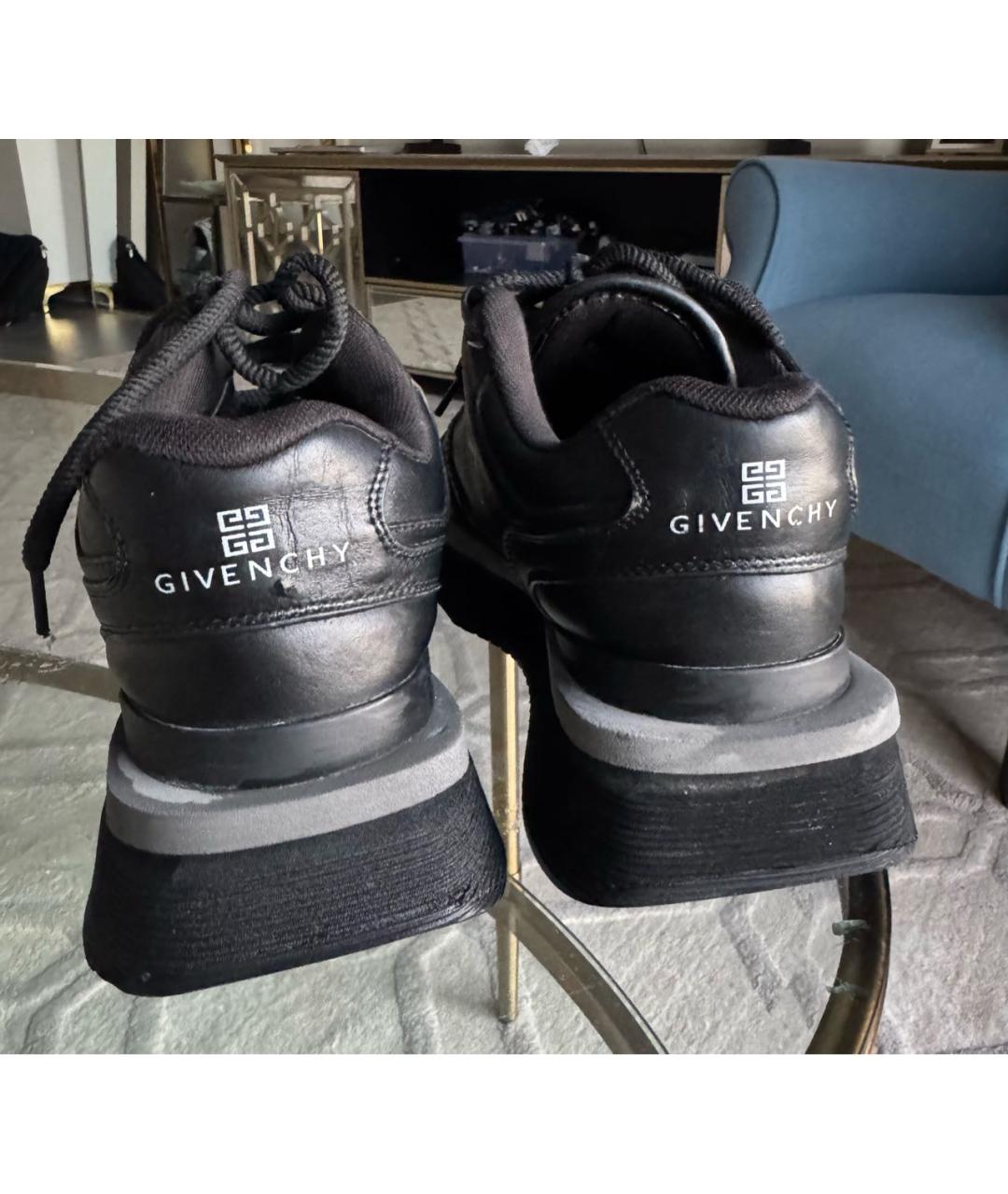 GIVENCHY Черные кожаные кроссовки, фото 4