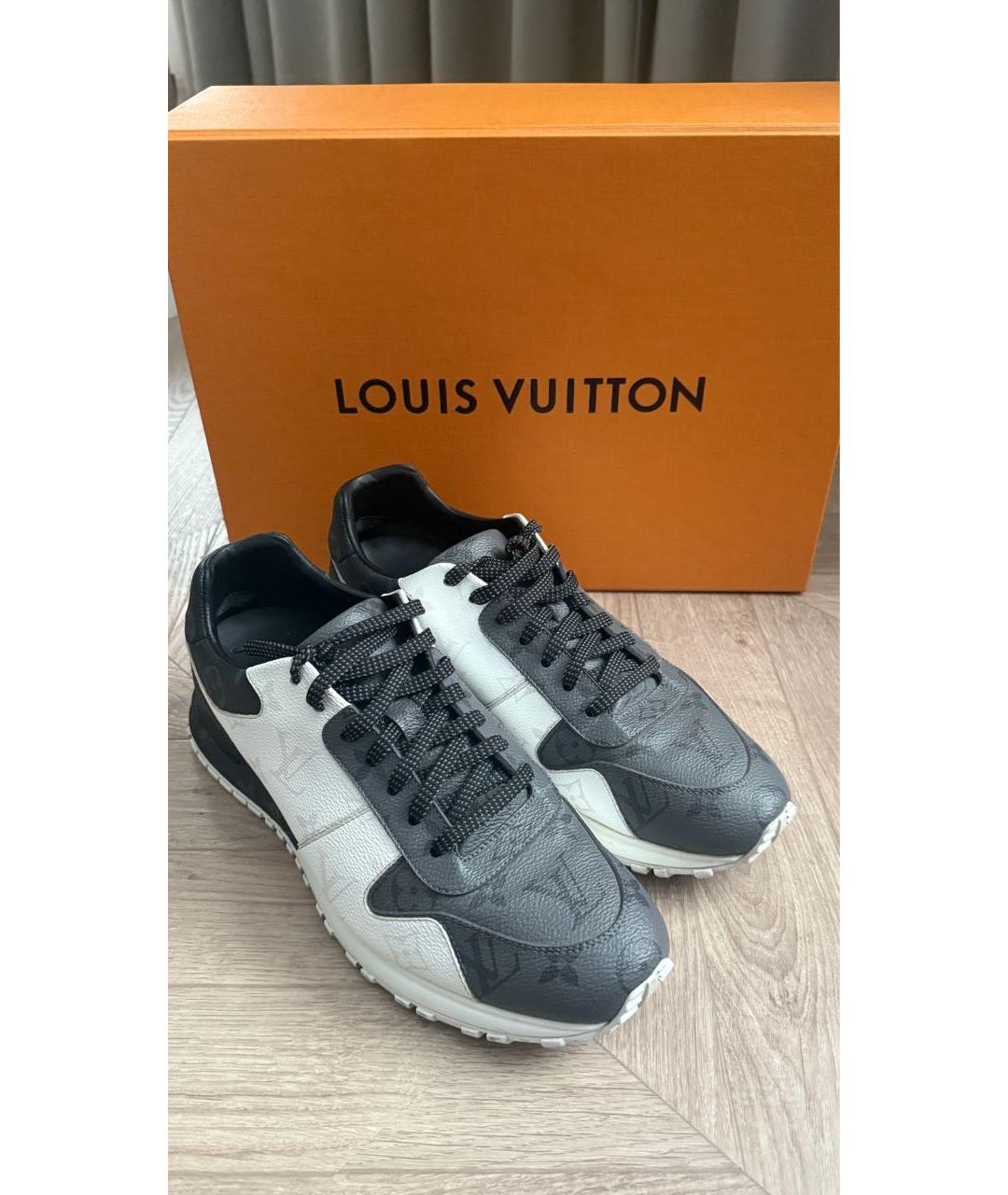 LOUIS VUITTON Серые кожаные низкие кроссовки / кеды, фото 2
