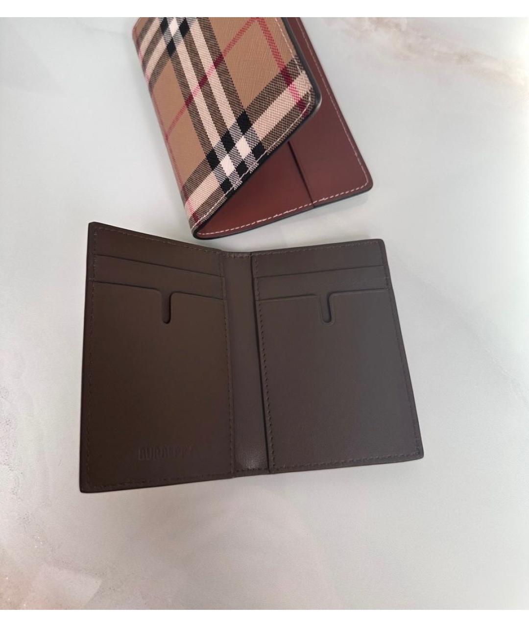 BURBERRY Бежевый кожаный кошелек, фото 5