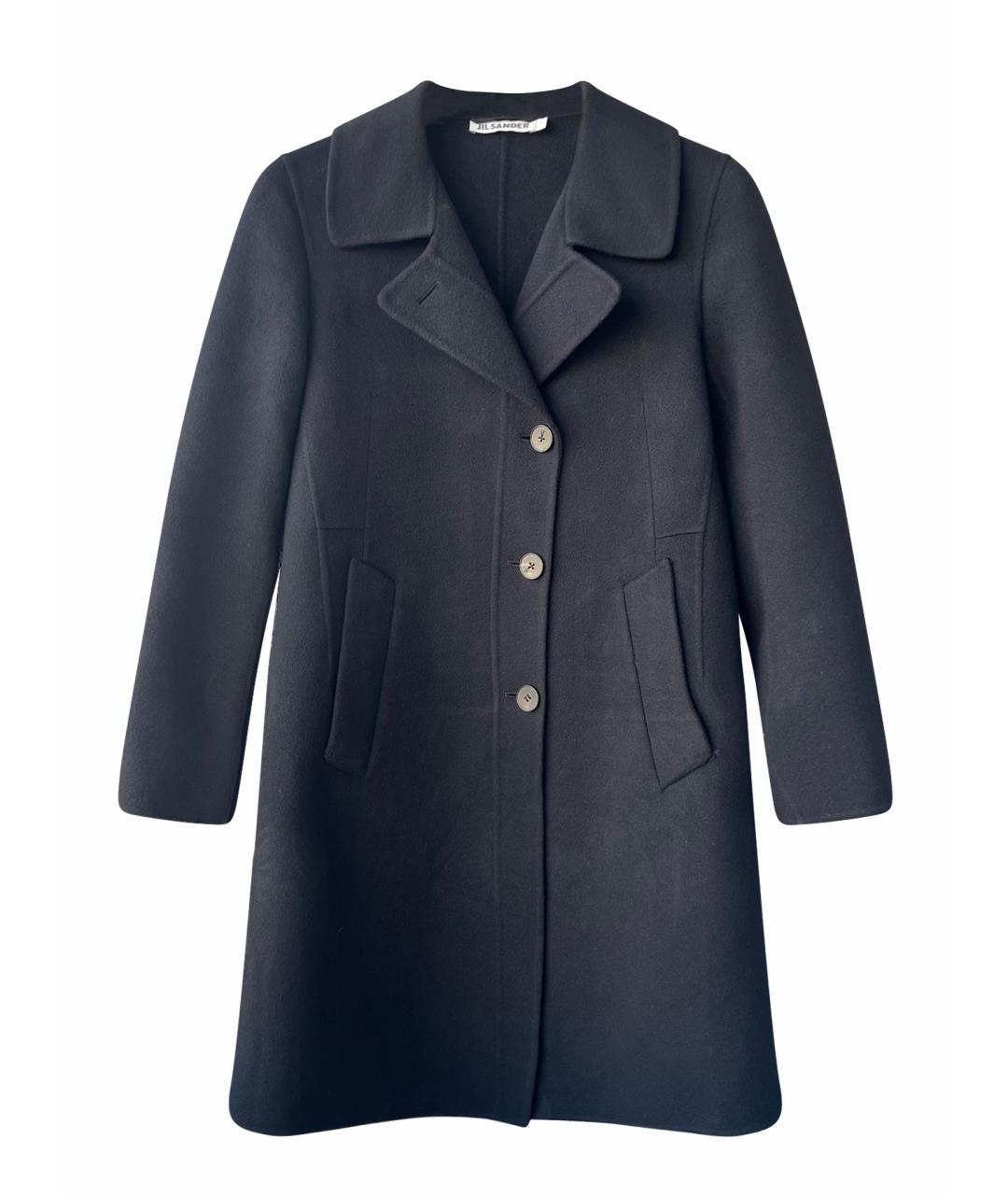 JIL SANDER Черное кашемировое пальто, фото 1