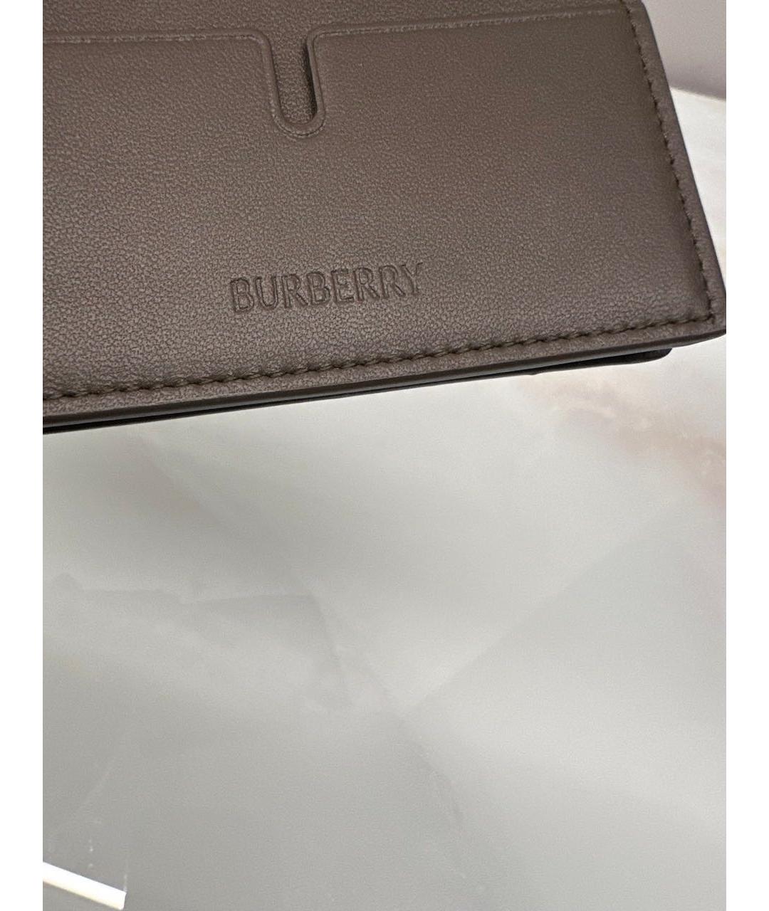 BURBERRY Бежевый кожаный кошелек, фото 6