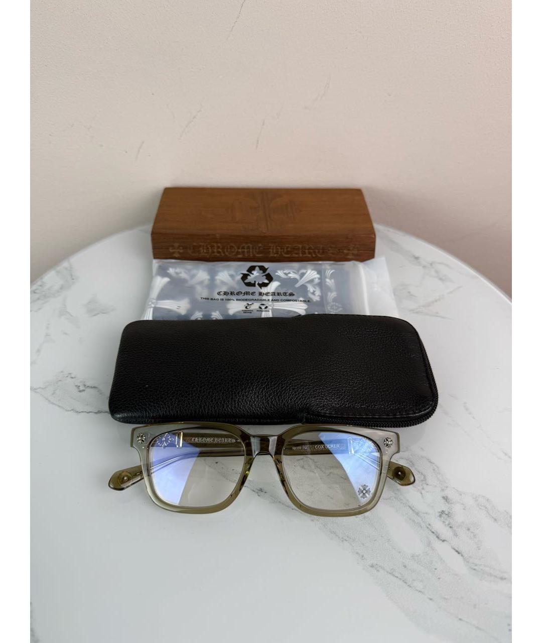 CHROME HEARTS Хаки пластиковые солнцезащитные очки, фото 7
