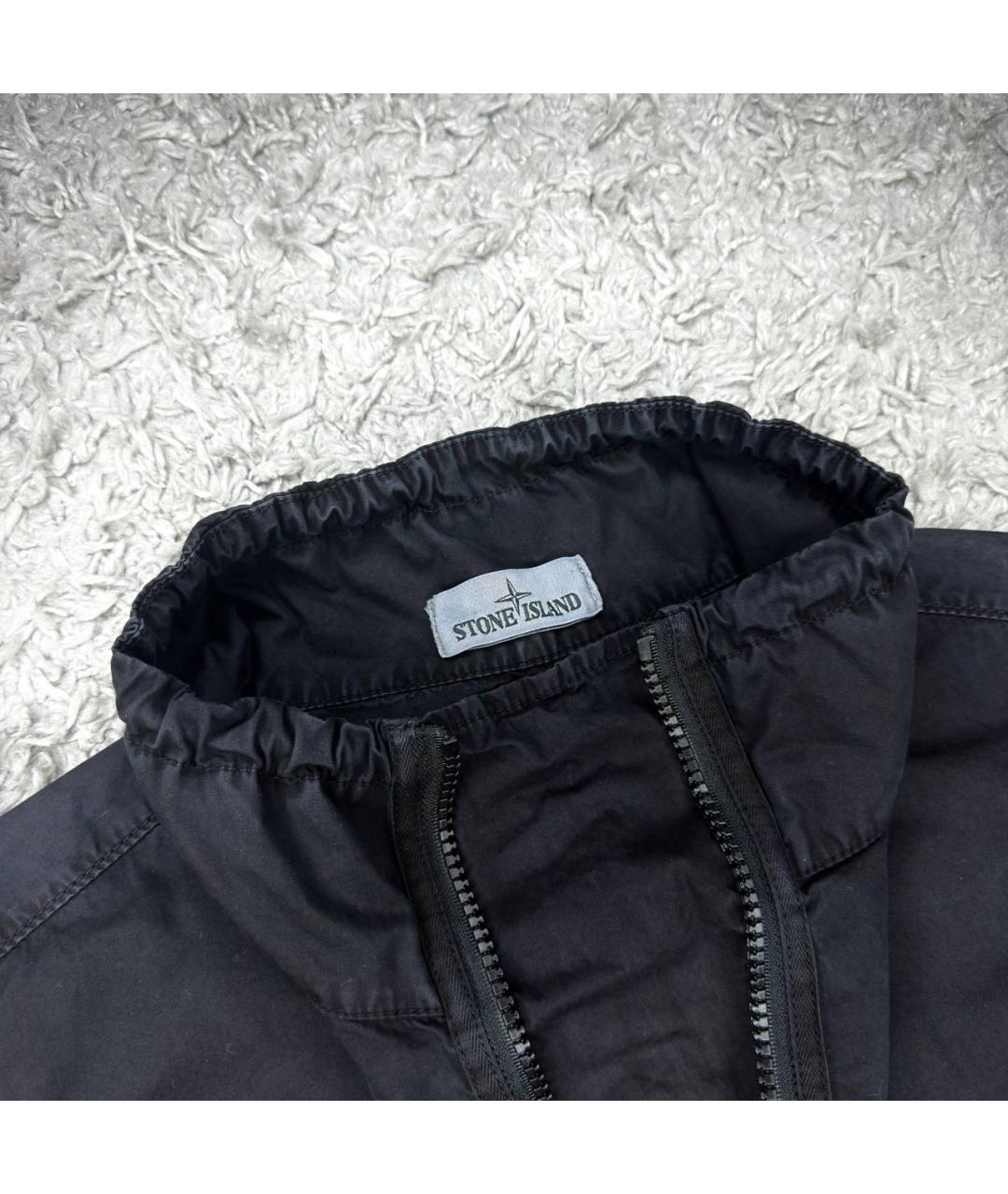 STONE ISLAND Черная хлопковая куртка, фото 3