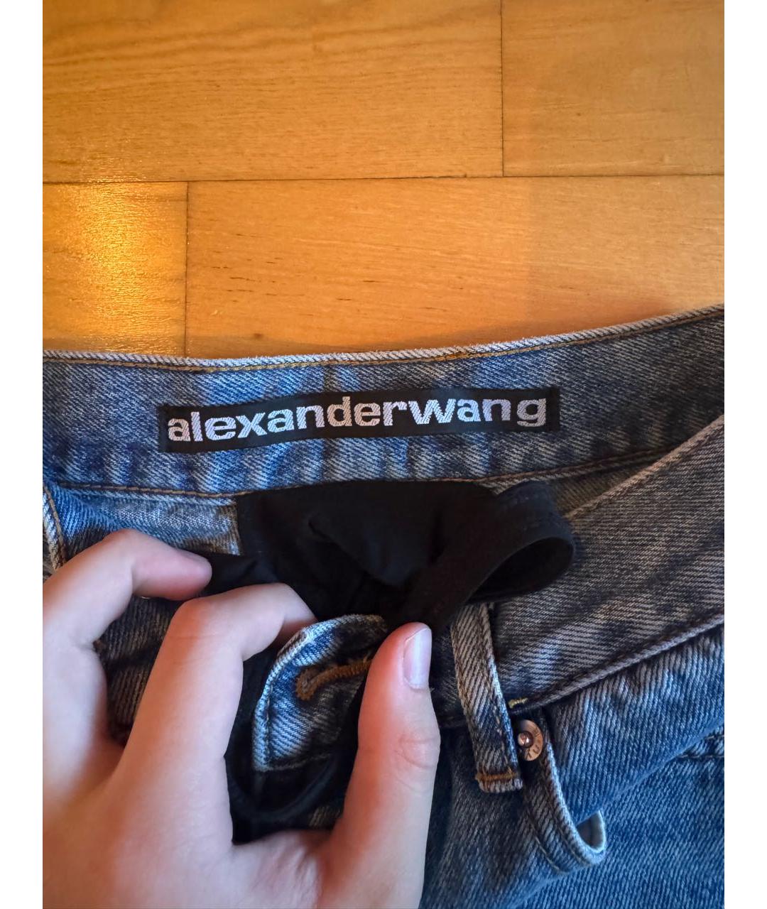 ALEXANDER WANG Синие хлопковые прямые джинсы, фото 3