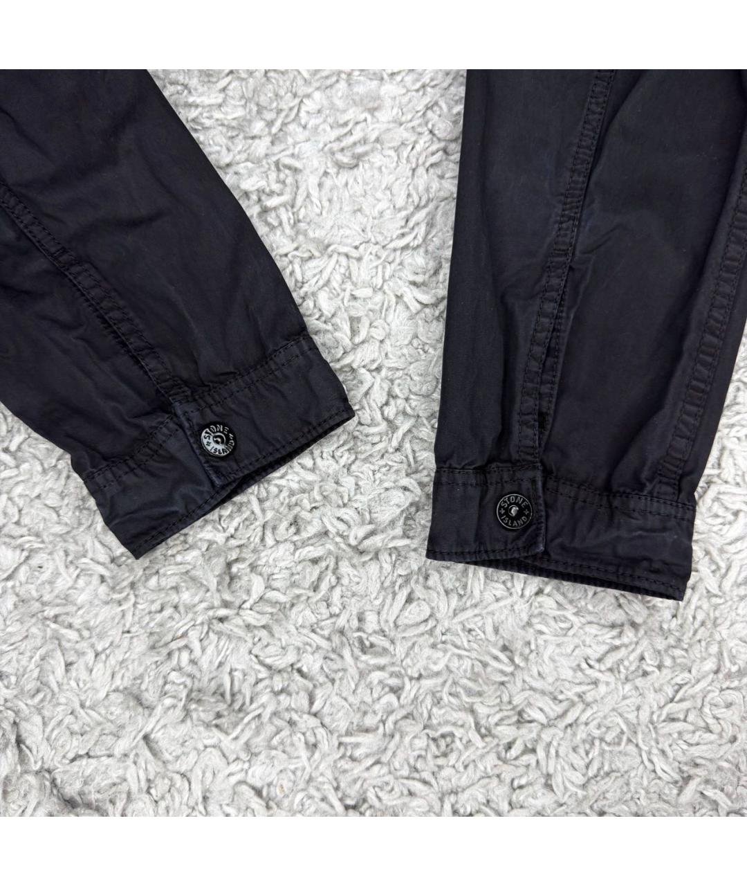 STONE ISLAND Черная хлопковая куртка, фото 4