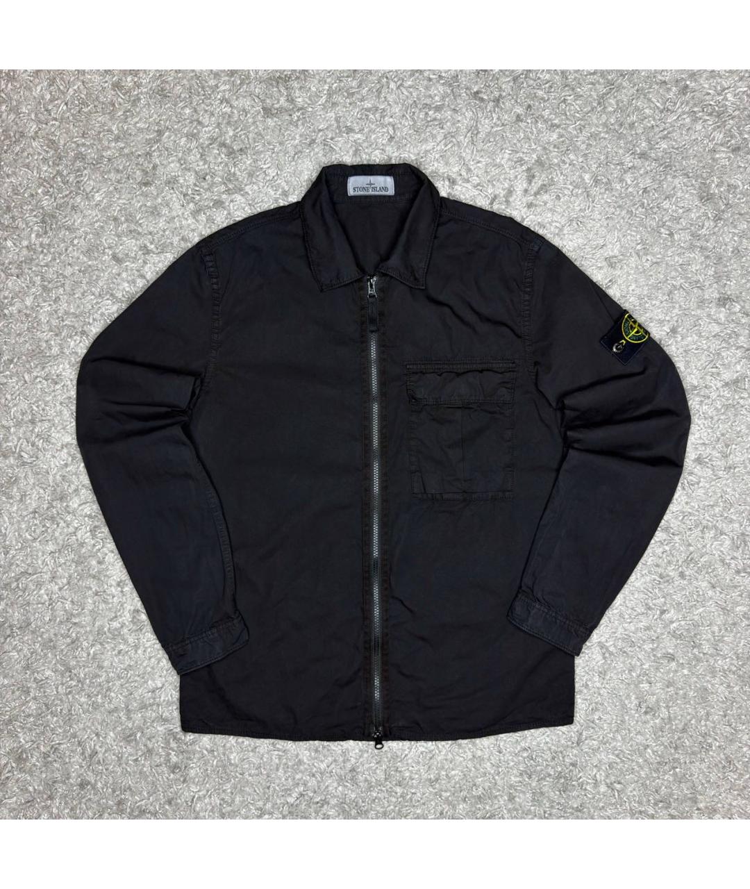 STONE ISLAND Черная хлопковая куртка, фото 6