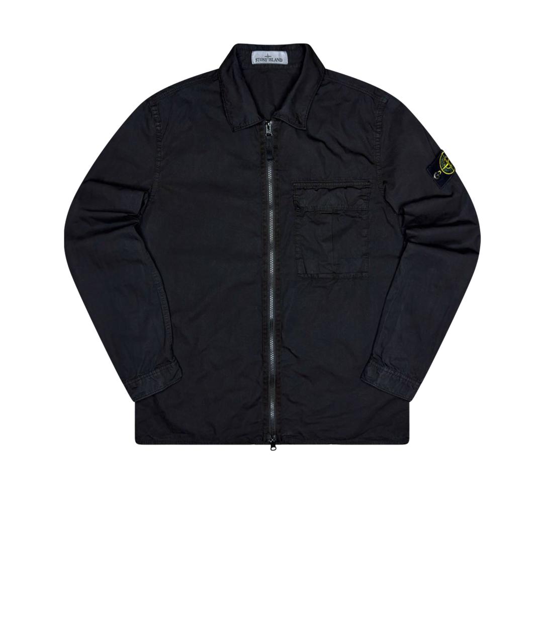 STONE ISLAND Черная хлопковая куртка, фото 1