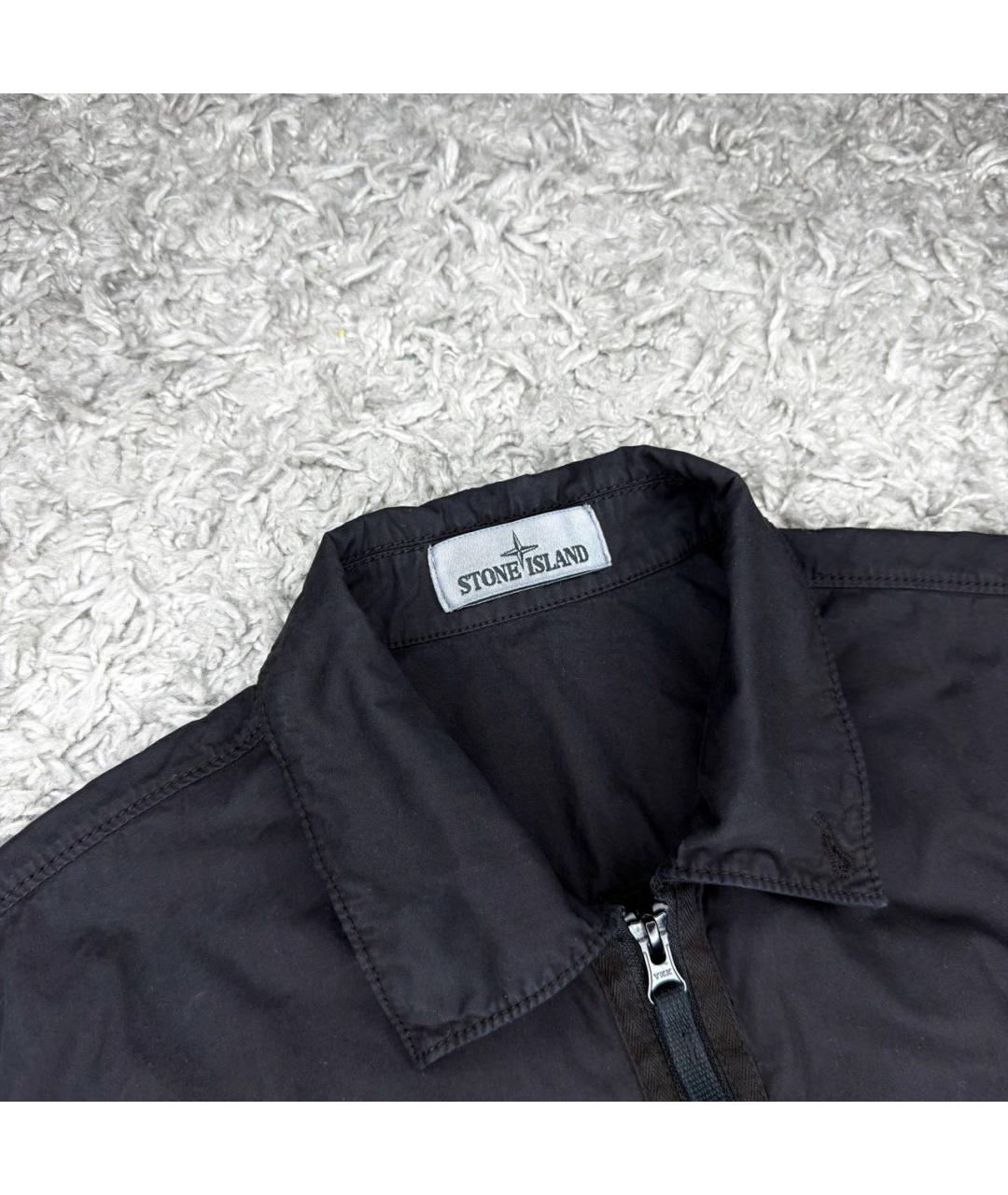 STONE ISLAND Черная хлопковая куртка, фото 3