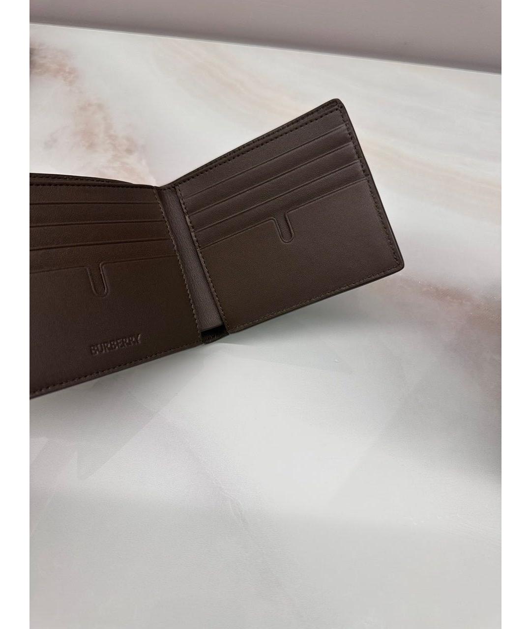 BURBERRY Бежевая кожаная визитница, фото 5