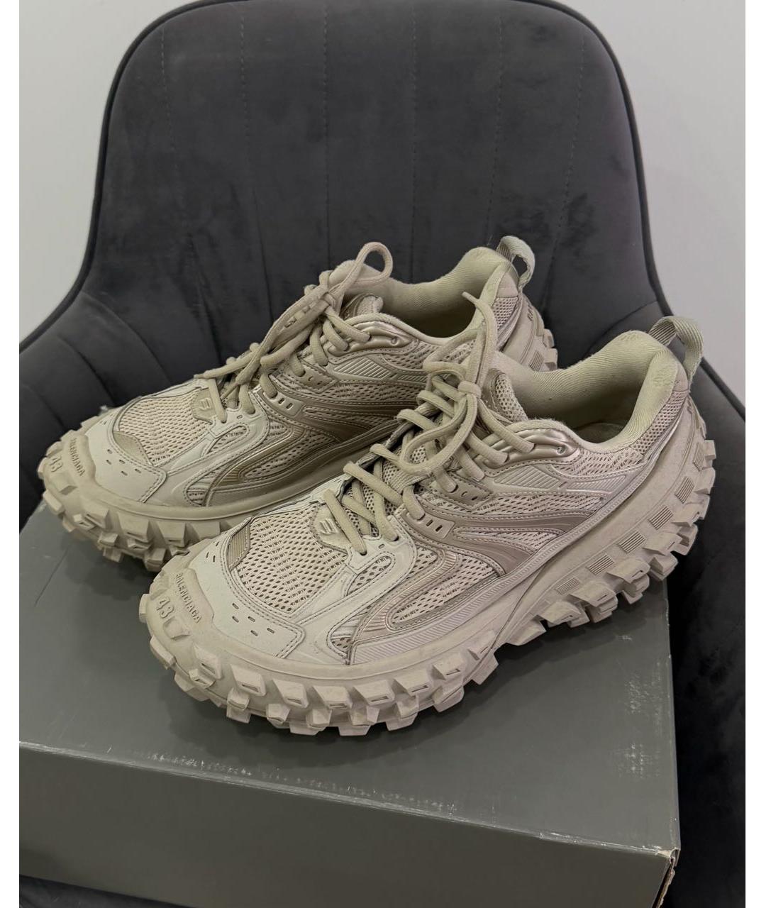 BALENCIAGA Бежевые низкие кроссовки / кеды, фото 4