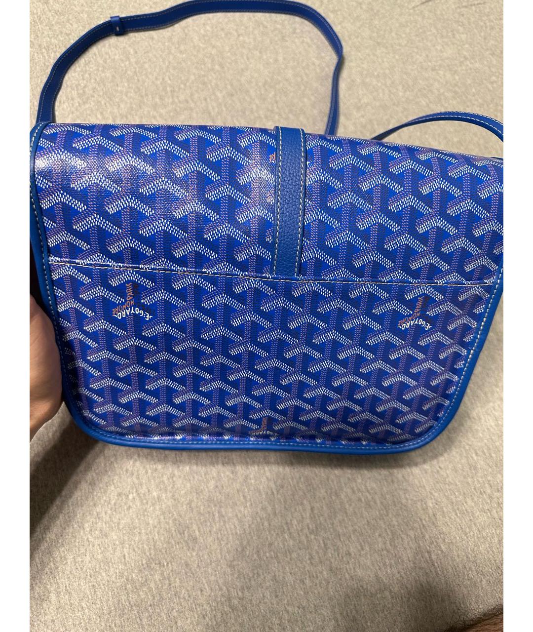 GOYARD Синяя кожаная сумка на плечо, фото 2