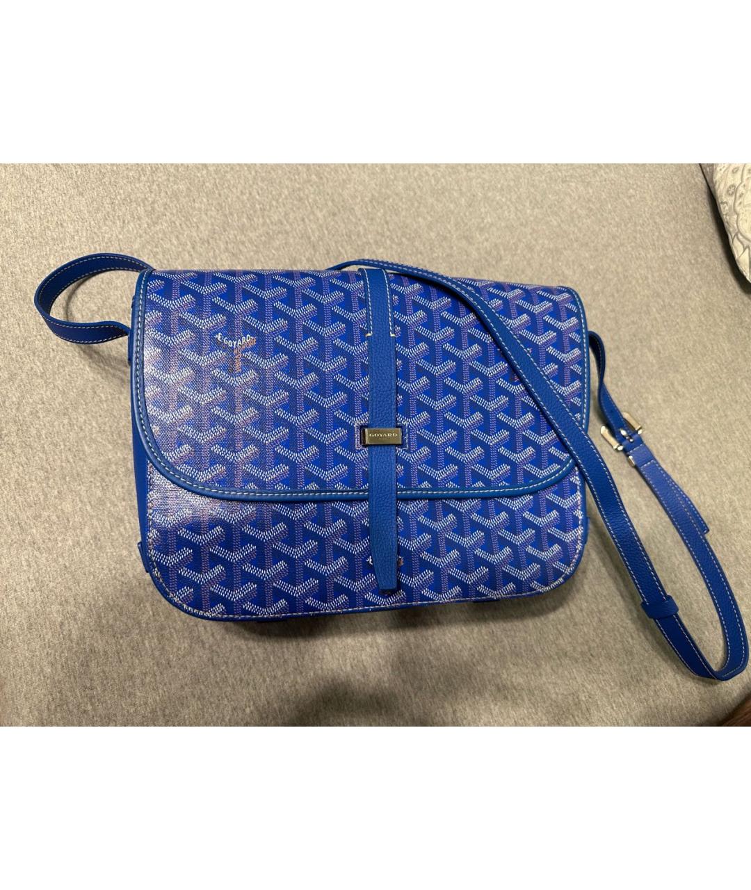 GOYARD Синяя кожаная сумка на плечо, фото 8