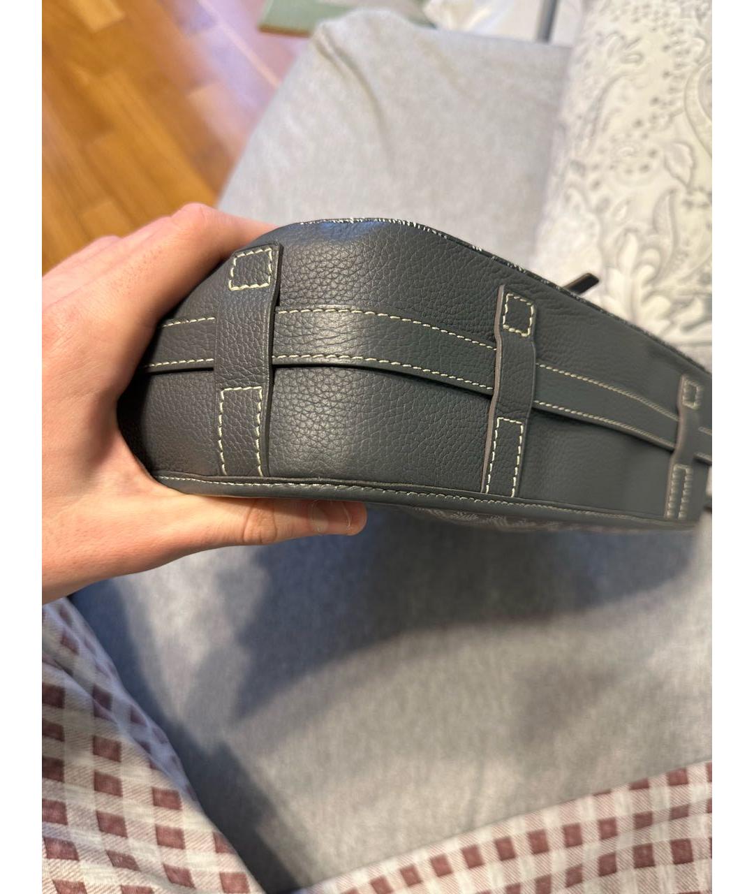 GOYARD Антрацитовая кожаная сумка на плечо, фото 5