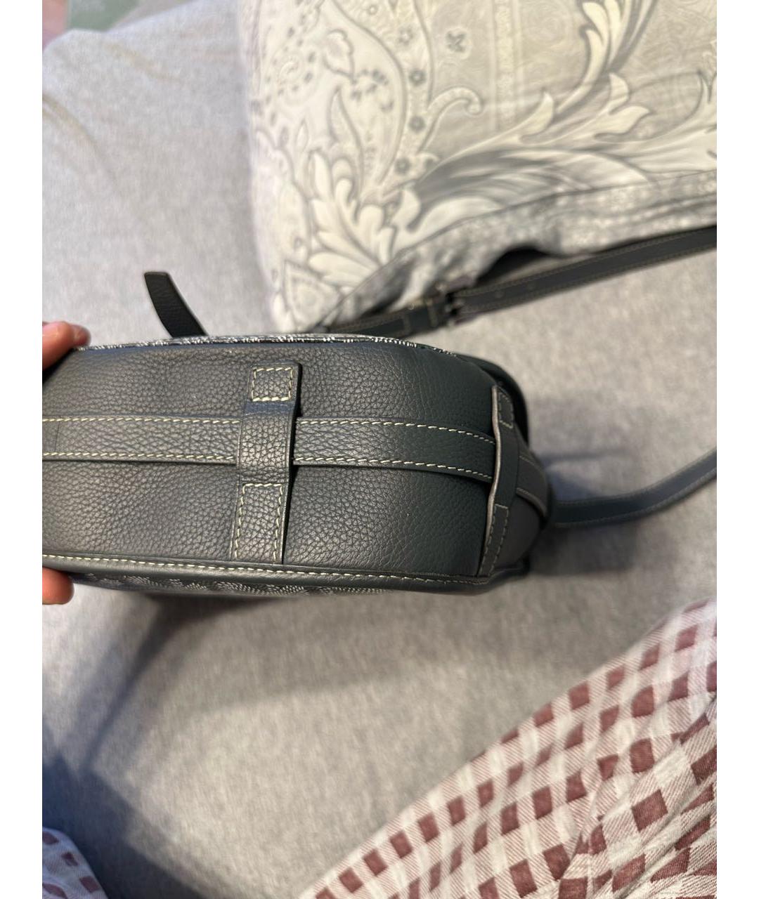 GOYARD Антрацитовая кожаная сумка на плечо, фото 6