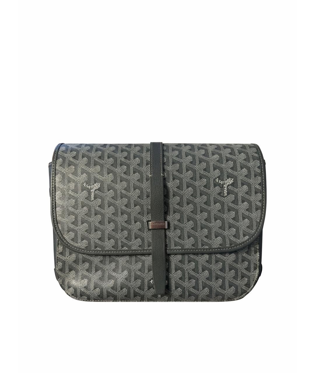 GOYARD Антрацитовая кожаная сумка на плечо, фото 1