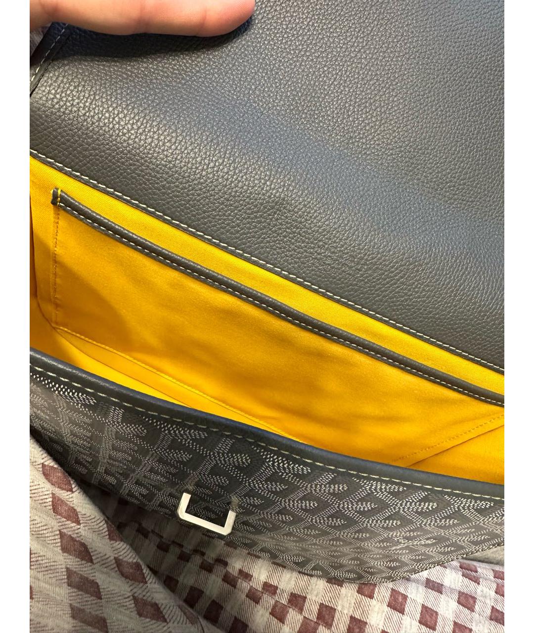 GOYARD Антрацитовая кожаная сумка на плечо, фото 8